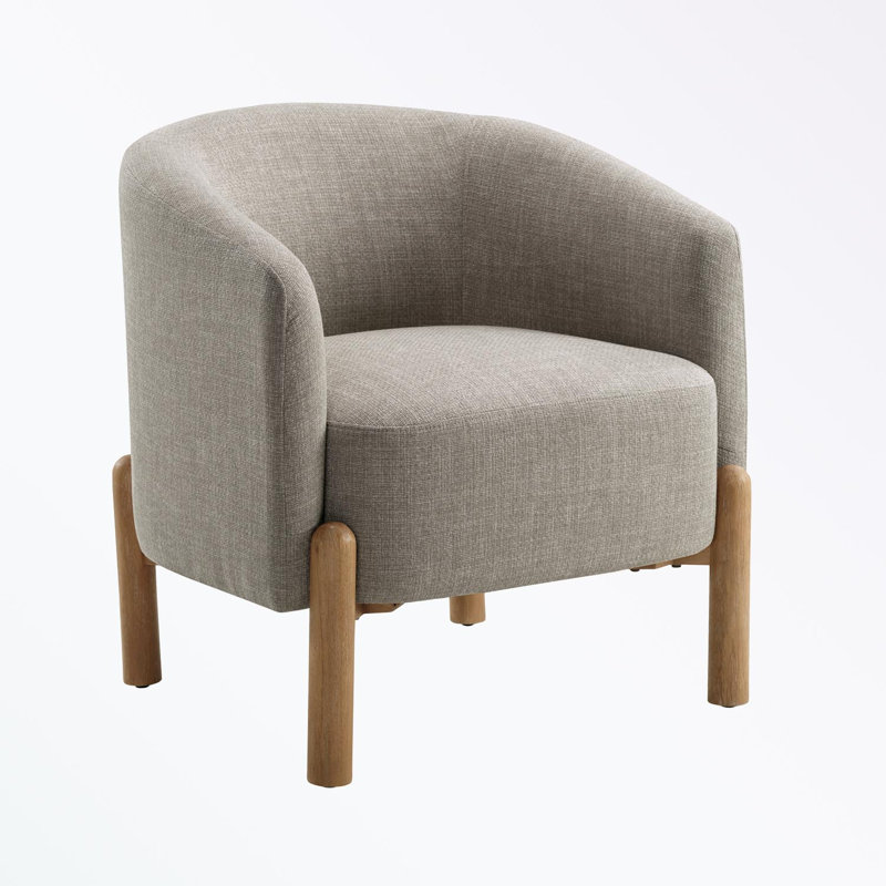 Upholstery Accent Chair with wooden legs, Blue