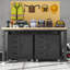 Armoire à outils mobile robuste avec 4 tiroirs et porte verrouillable à porte coulissante à roulement à billes Mak Peace-964488859
