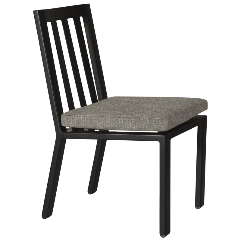 Aris Outdoor Dining Side Chair, Mainstreet Latte, Carbon Black