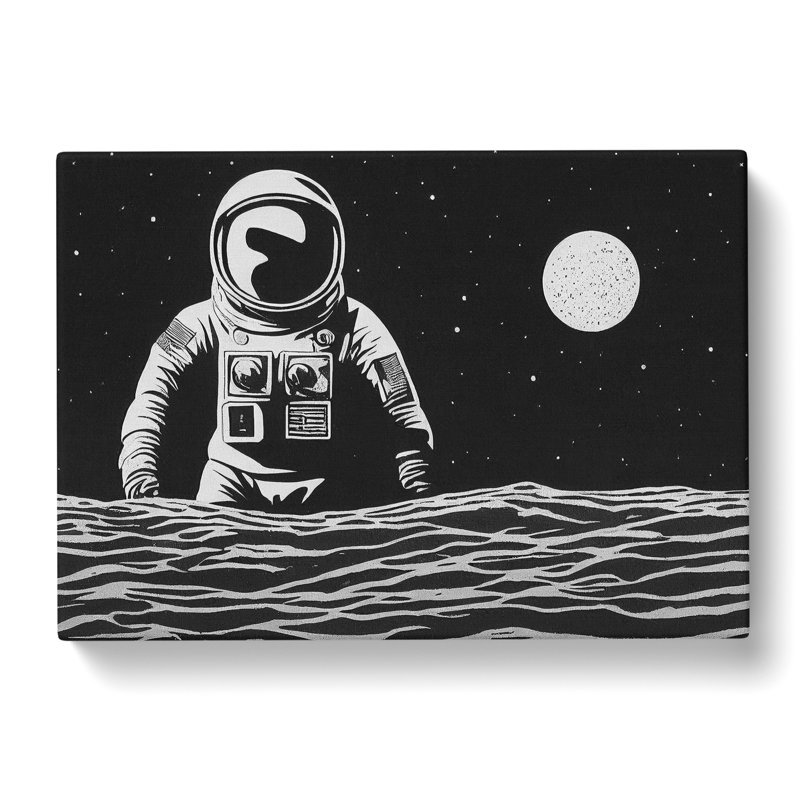 Astronaut Monochrome Vol.1 - Wrapped Canvas, 35cm H x 50cm W x 3cm D