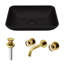 Lavabo de salle de bain vasque rectangulaire noir avec robinet H 3 po Sottile MatteShell