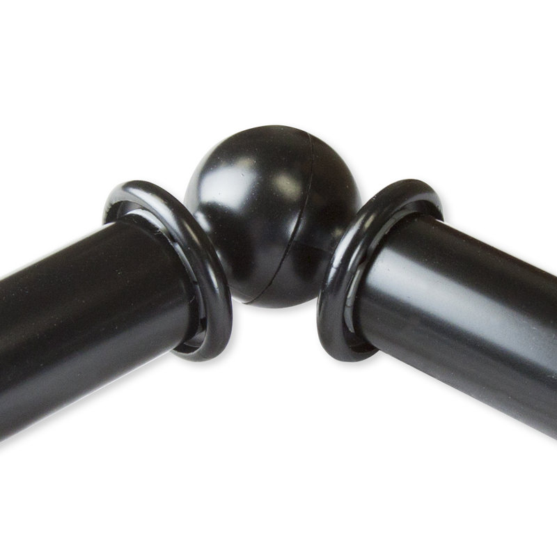 Tringle à rideaux simple réglable 0,75 "Sayers, 28 po à 48 po, Noir