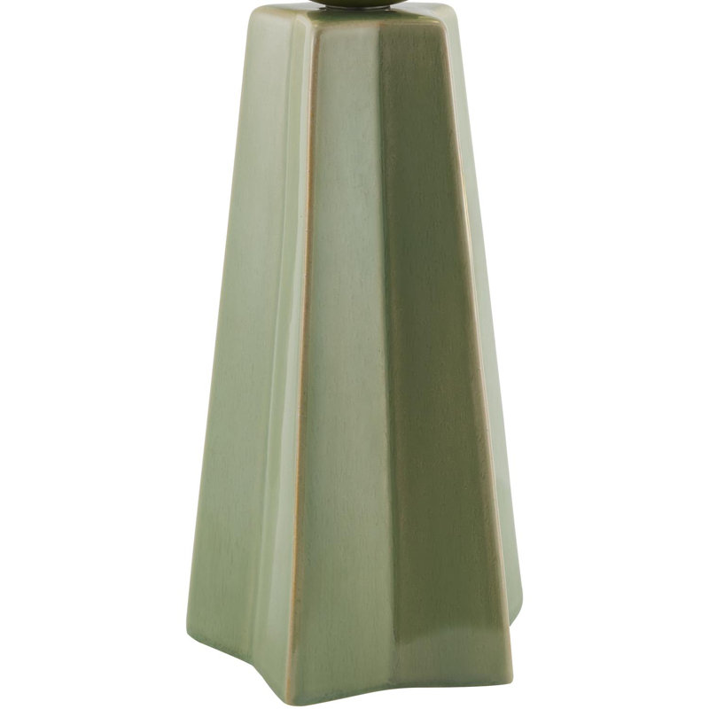 Ceramic Table Lamp with Glass Round Shade, Green