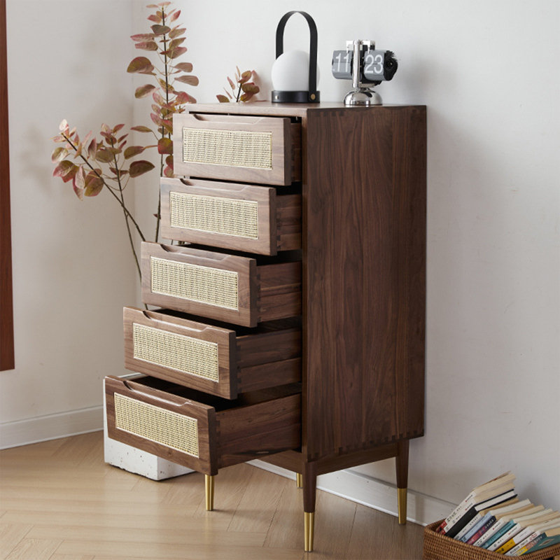 Commode décorative à poignée en rotin, H 42,52 po x l 31,5 po x P 15,75 po