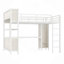 Lit mezzanine en métal avec garde-robe et bureau en L, lit mezzanine avec cubes de rangement et tablettes, lit mezzanine robuste-1392718351