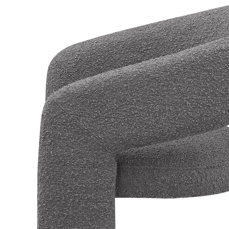 Chaise d'appoint rembourrée Ozellar Boucle, Gris