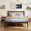 Grand lit plateforme moderne en bois massif