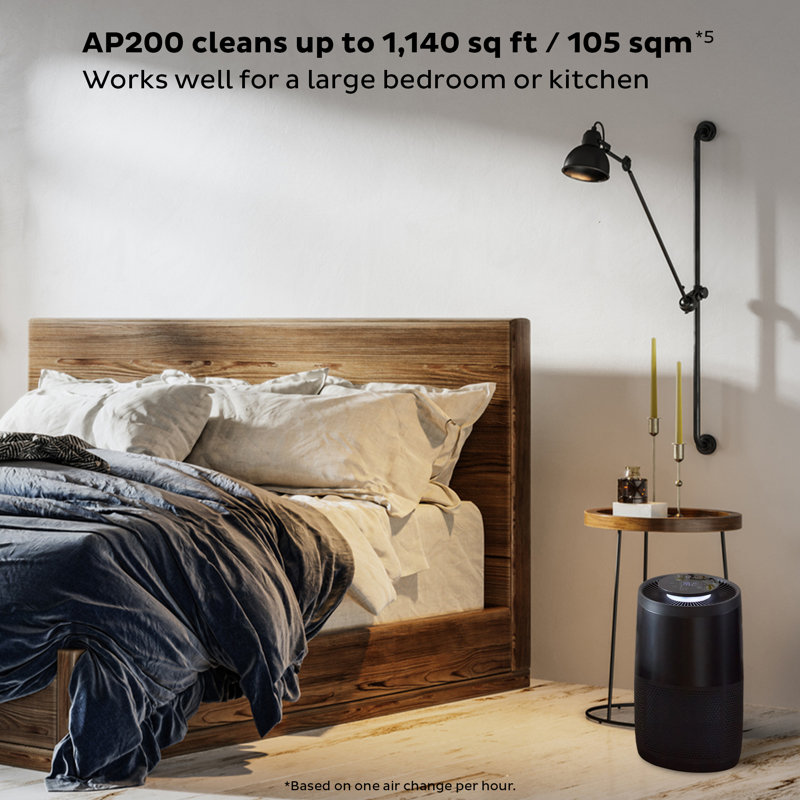 Charcoal Black Floor-Standing Air Purifier with HEPA Filter