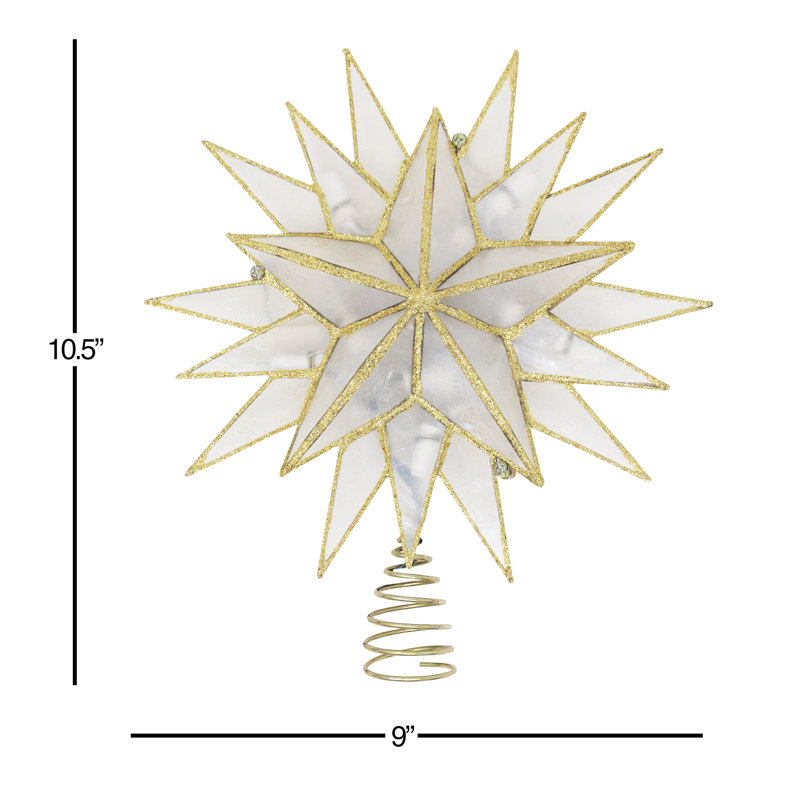 9.375 " Lighted Shell / Capiz Trees & Wreaths Shatterproof Tree Topper