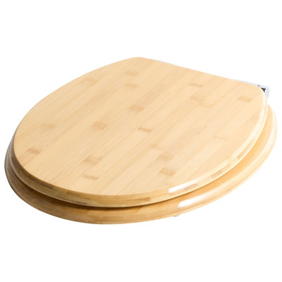 Toilet Seat CUAREIM Bamboo Wood Light Brown