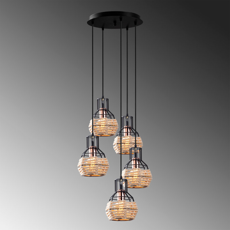 Luminaire suspendu géométrique à 5 lumières Hatherleigh