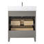 Meuble-lavabo autoportant à simple cuve 30 po avec plateau en marbre Caldwell-107663168-107663154-107663169