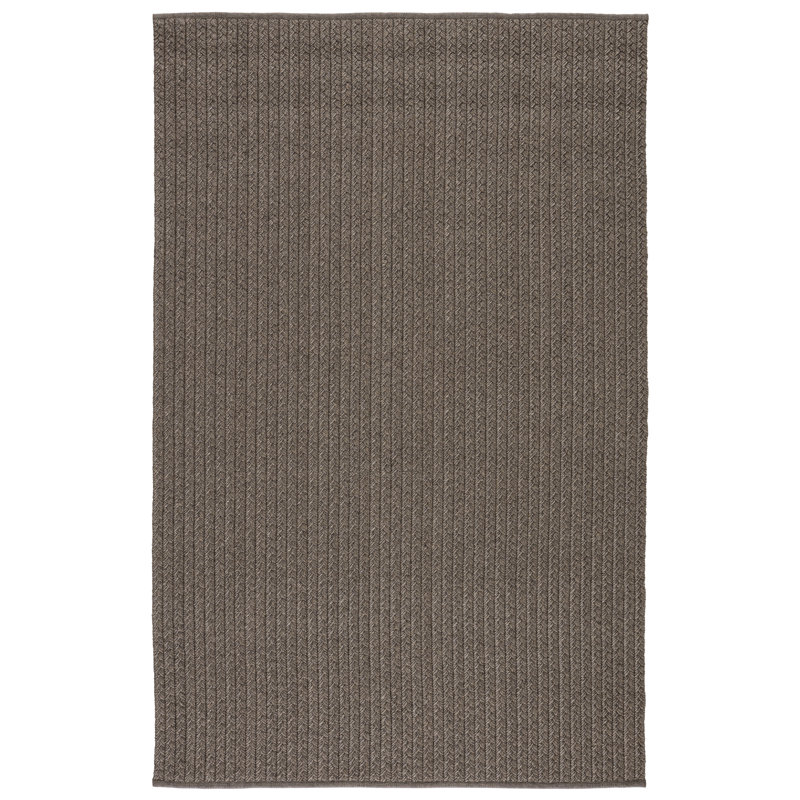 Tapis intérieur / extérieur gris fait à la main Cullen, Rectangle 2 pi x 3 pi