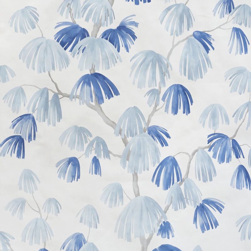 Schumacher x David Kaihoi Weeping Pine Wallpaper, Slate