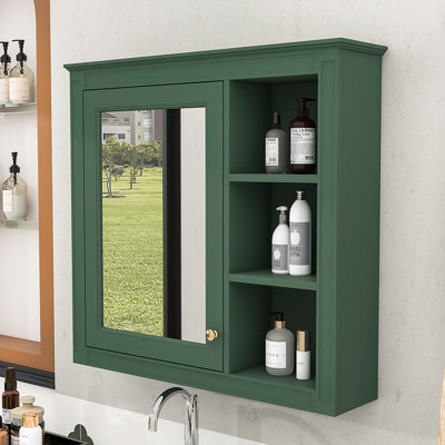 Elegant Wall-Mounted Mirror Medicine Cabinet with Shelves