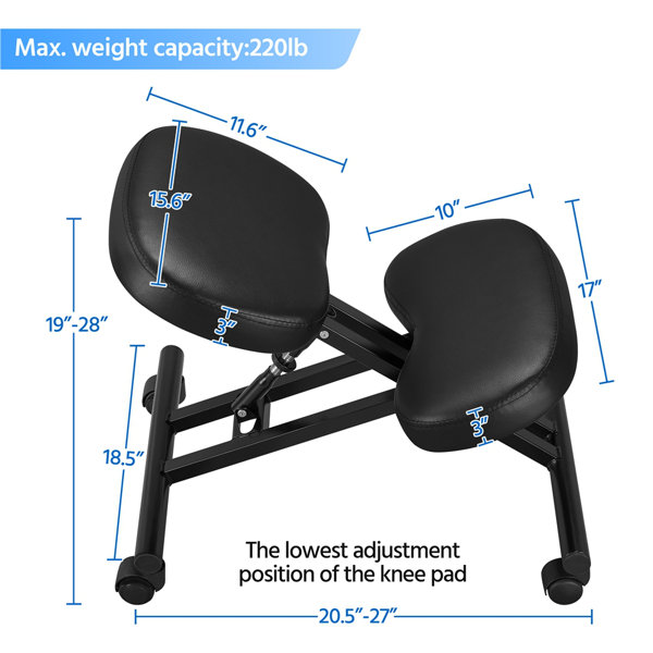 Inbox Zero Friedgard Adjustable Height Ergonomic Kneeling Chair with Wheels