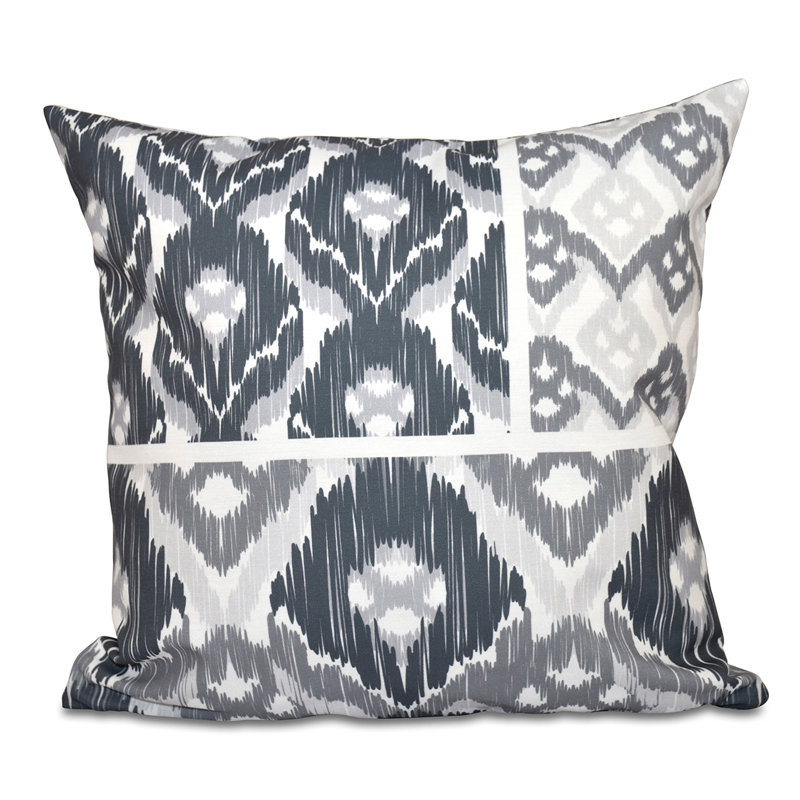 Housse et insert de coussin géométrique carré, H 20 po x l 20 po, Gris
