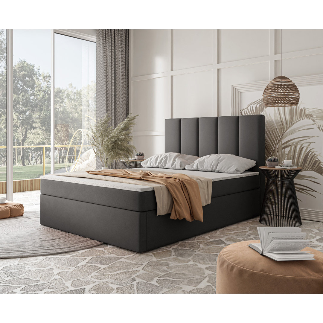 Boxspringbett Jinesh mit Topper und Bettkasten