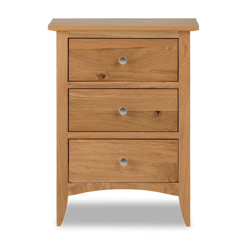 45 cm W Solid Wood Bedside Table, Natural
