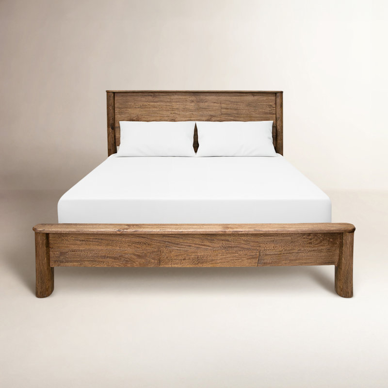 Lit plateforme en bois massif Quinn, Grand