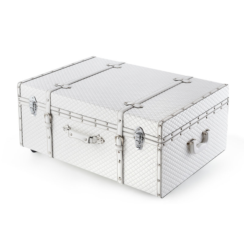 Coffre Texture Brand - diamant taupe amande, Blanc