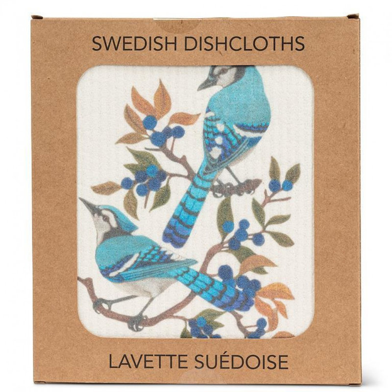 Blue Jays & Berries Dishcloth
