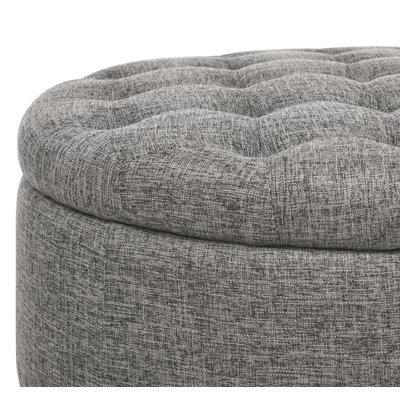 Tufted Storage Ottoman with Spacious Interior Compartment, Ideal for Clutter-Free Living and Multi-Functional Home Use.