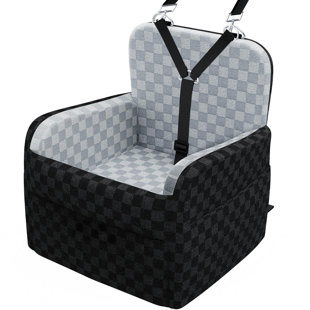 Siège de voiture imperméable pour chien, siège d'appoint en mousse à mémoire de forme pour chien de 26 po et moins avec poches, siège de voiture amovible et lavable avec ceinture de sécurité en forme de Y (