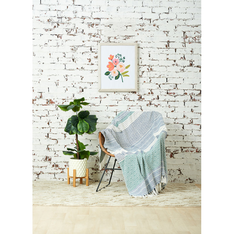 Berkley Surf Blue and Green Cotton Throw Blanket