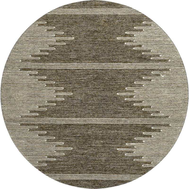 Premium Machine Washable Cerrito Coffee Rug, Round 8'
