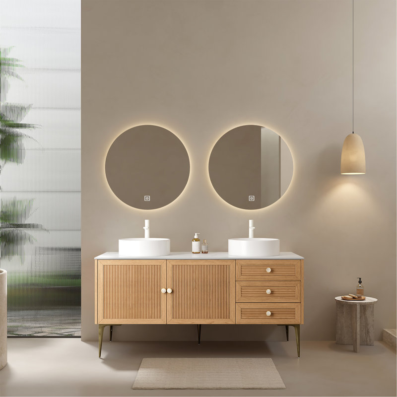 Luxueux meuble-lavabo avec plusieurs caractéristiques pour une utilisation élégante et pratique