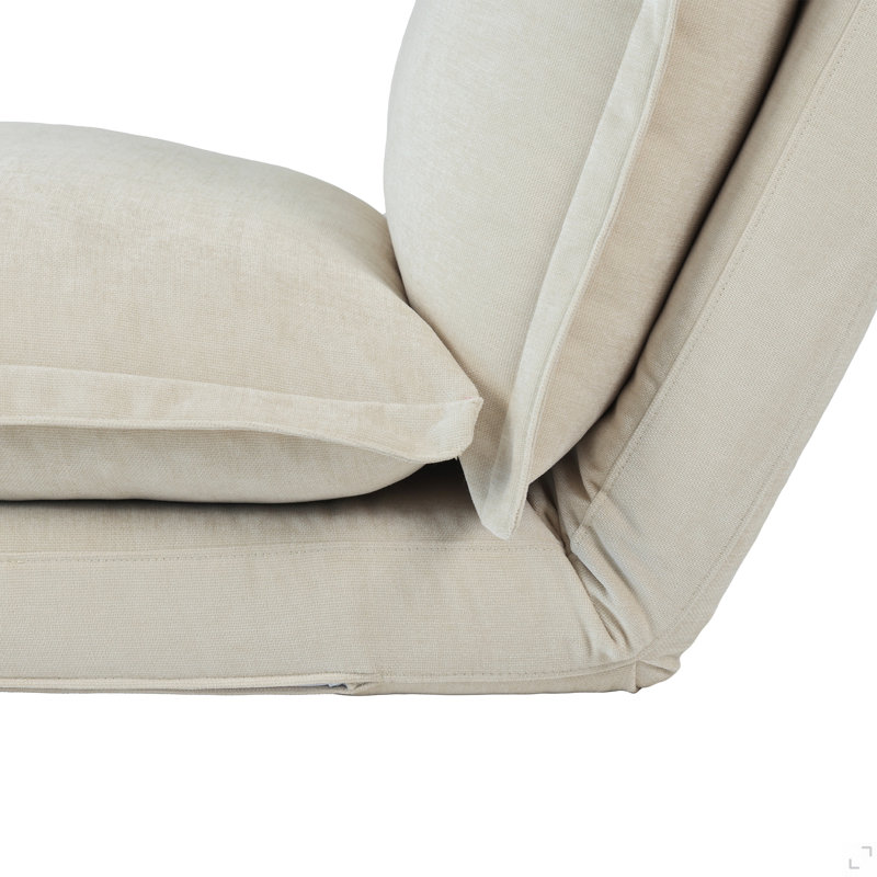 Fauteuil convertible convertible: canapé-lit avec dossier réglable et coussins, Antique Cream