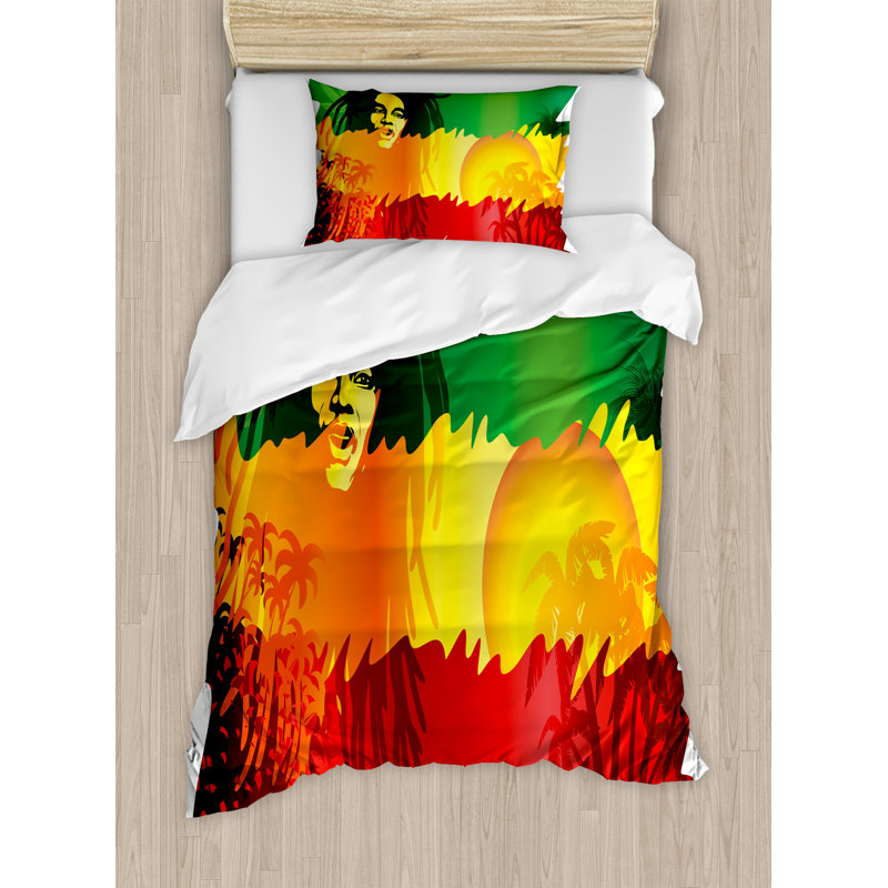 Rasta Modern & Contemporary Polyester Duvet Cover, Twin
