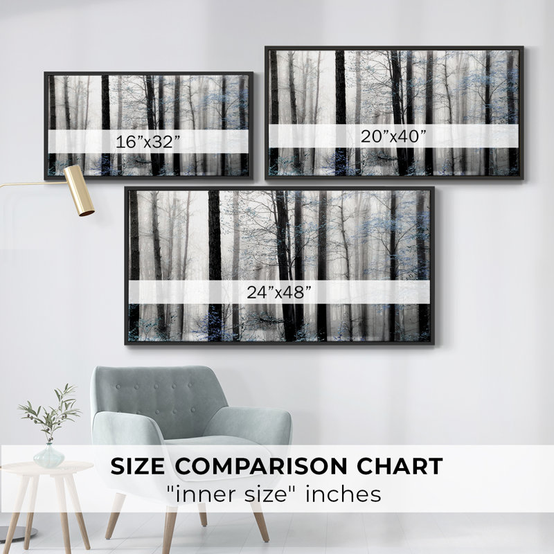 Waiting for Spring- Framed Gallery Wrapped Canvas -Ready to Hang, Black, 21" H x 41" W