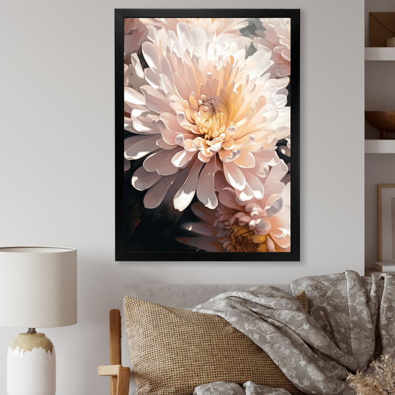 «Dynamic Mums Flowers II», reproduction, Cadre photo noir, H 20 po x l 12 po x P 1 po