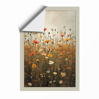 Wildflower Field Vintage - Framed Print