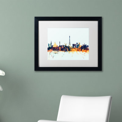 « paris france horizon blue », impression encadrée