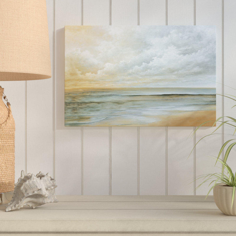 «Long Beach Ocean», reproduction de peinture acrylique sur toile, H 12 po x l 18 po, Toile tendue