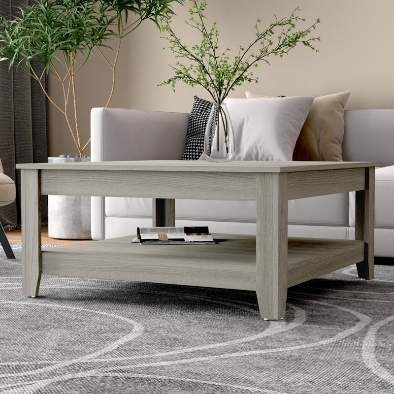 Weddel Basilico Coffee Table with Storage, Warm Gray Oak