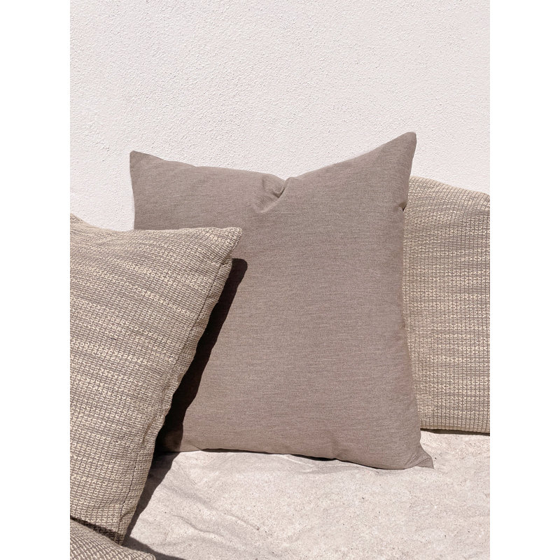 Essential Square Indoor/Outdoor Pillow Cover & Insert, 24"H x 24"W, Mocha Brown