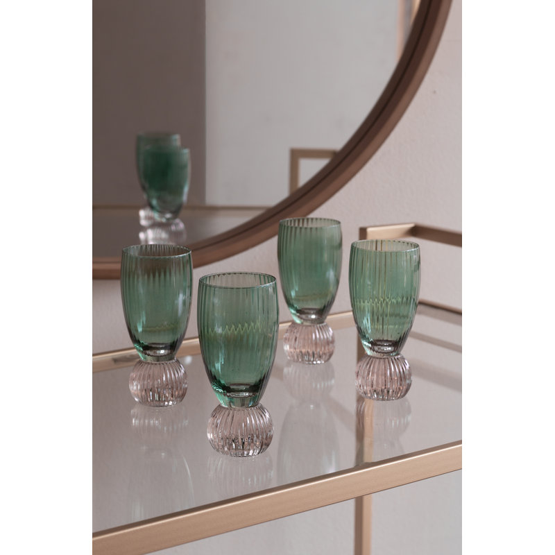 Glass Venice 2oz. Shot Glass / Shooter Set, Green/Lavender