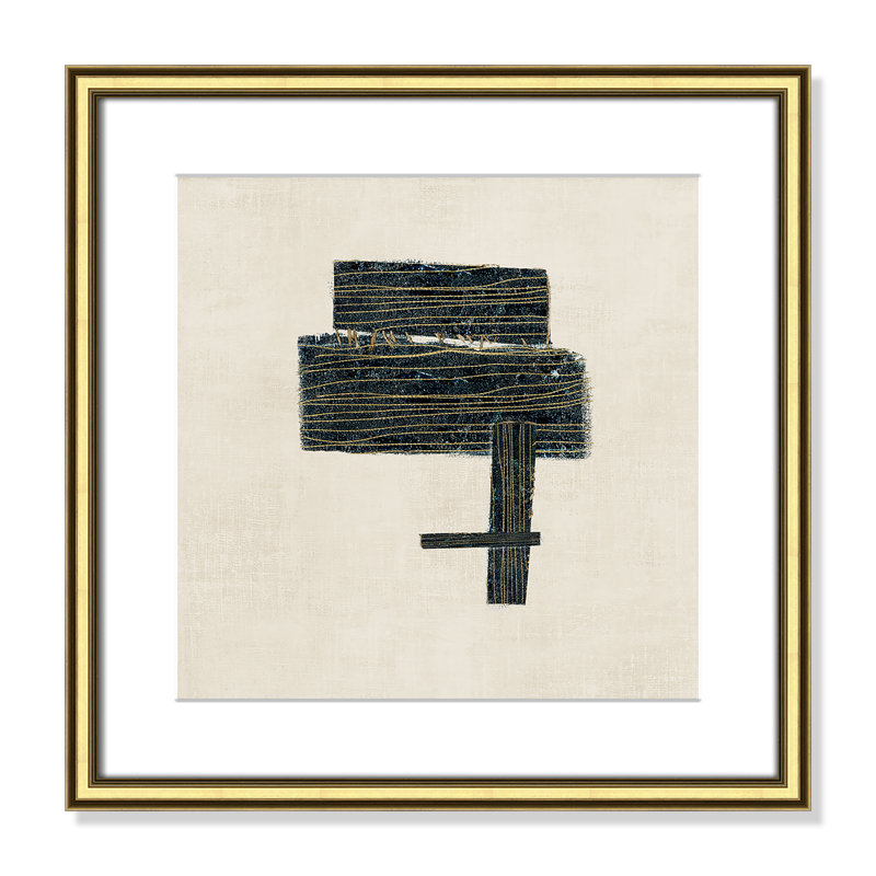 «Stiched I Print» par Casa Fine Arts, H 18,25 po x l 18,25 po, Or classique
