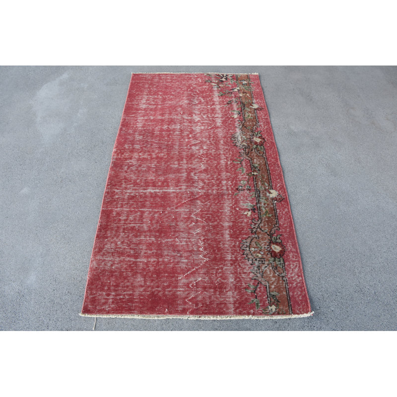 Tapis rouge Vintage Patchwork, 34,6 x 63,4 pouces