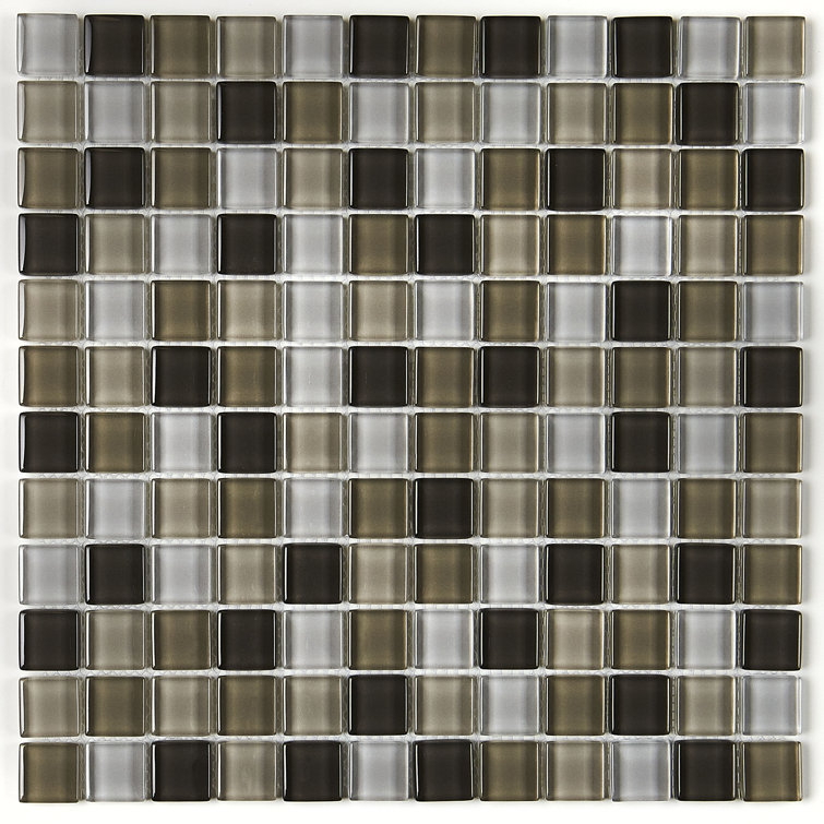 Color Wave 1" x 1" Glass Mosaic Field Tile in Soft Cashmere
