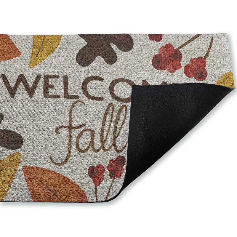 Paillasson Welcome Fall, bordure d'automne, par Emily Cromwell