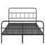 Structure de lit pour grand lit en métal avec tête de lit, construction solide, aucun sommier nécessaire, nuit tranquille, noir pour grand lit, fer à repasser requis, temps de sommeil,