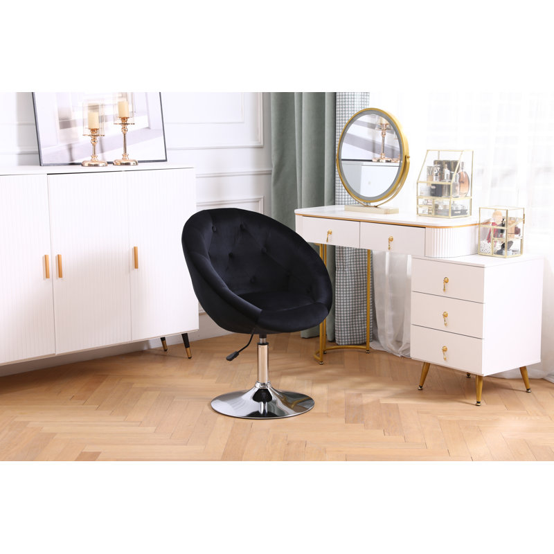 Velvet Task Chair, Black