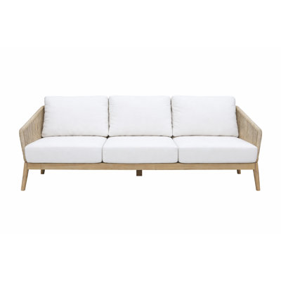72'' Wide Acacia Patio Sofa with Cushions