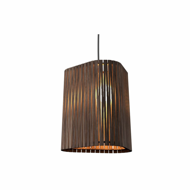 Living Hinges 1 - Light Pendant, 11.81" H x 11.81" W x 11.81" D, American Walnut