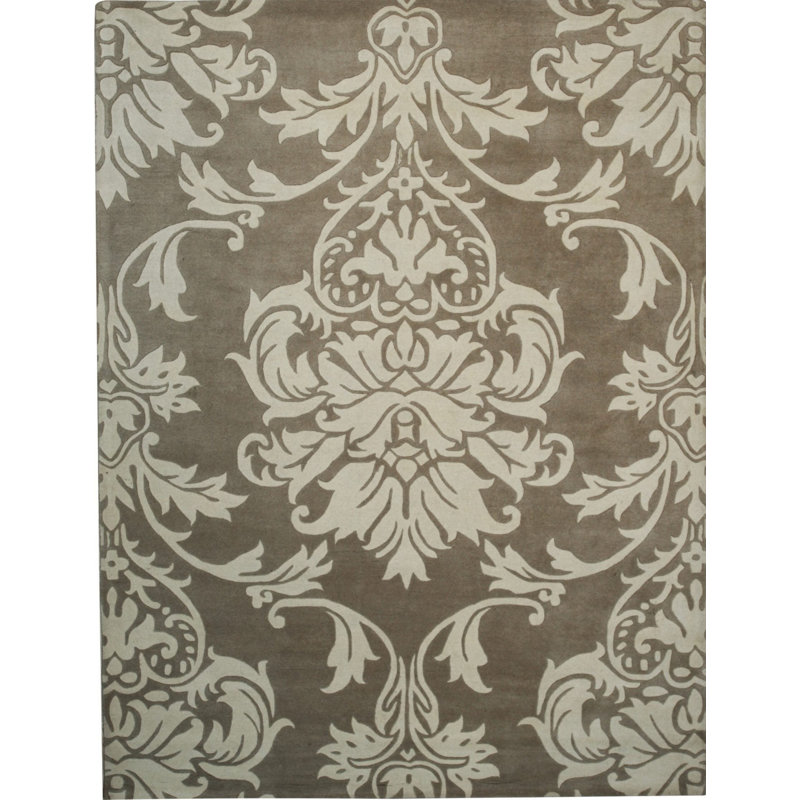 Hand Tufted Wool Area Rug in Gray